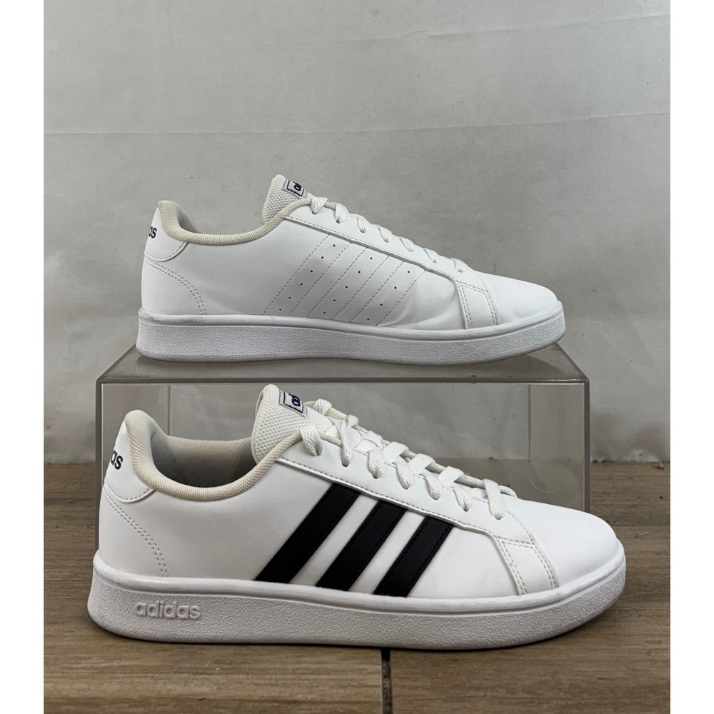 Adidas Grand Court 2.0 Men White Black Stripes Casual Sneakers Shoes‎ Size 8
